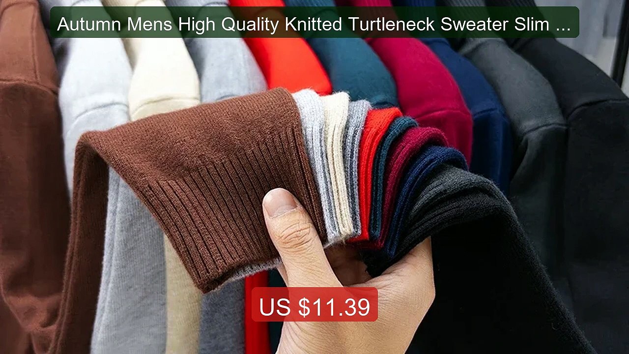 Autumn Mens High Quality Knitted Turtleneck Sweater Slim Fit ... -- Amazing Value 2026 | Must Have!