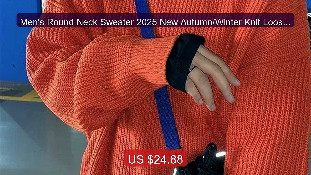 Men's Round Neck Sweater 2025 New Autumn/Winter Knit Loose and Thic... -- Top Rated 2026 | Buy Now!