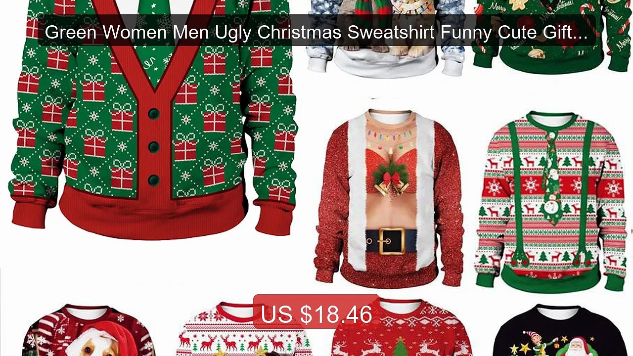 Green Women Men Ugly Christmas Sweatshirt Funny Cute Gifts Cat... -- Hot Deal 2026 | Limited Offer!