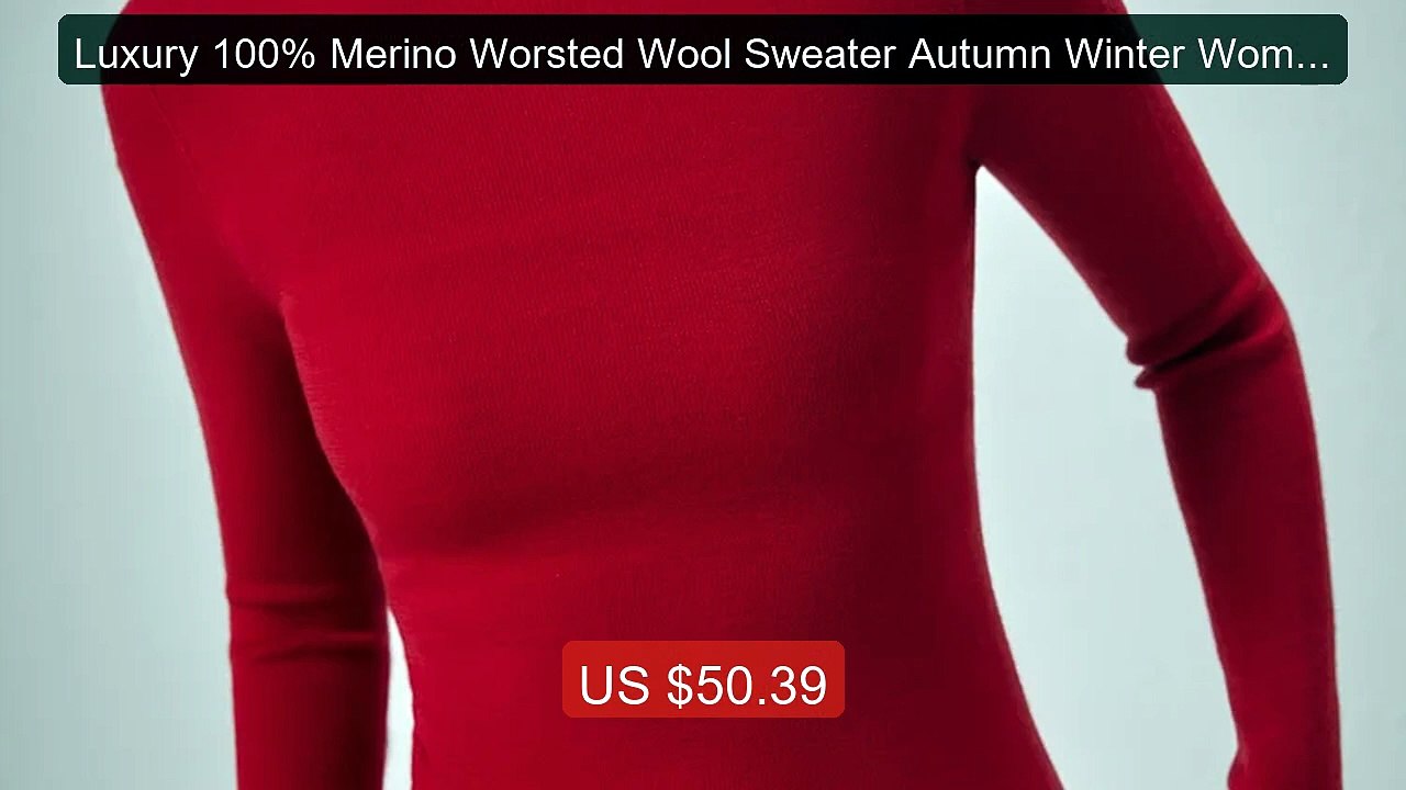 Luxury 100% Merino Worsted Wool Sweater Autumn Winter Women Mo... -- Hot Deal 2026 | Limited Offer!