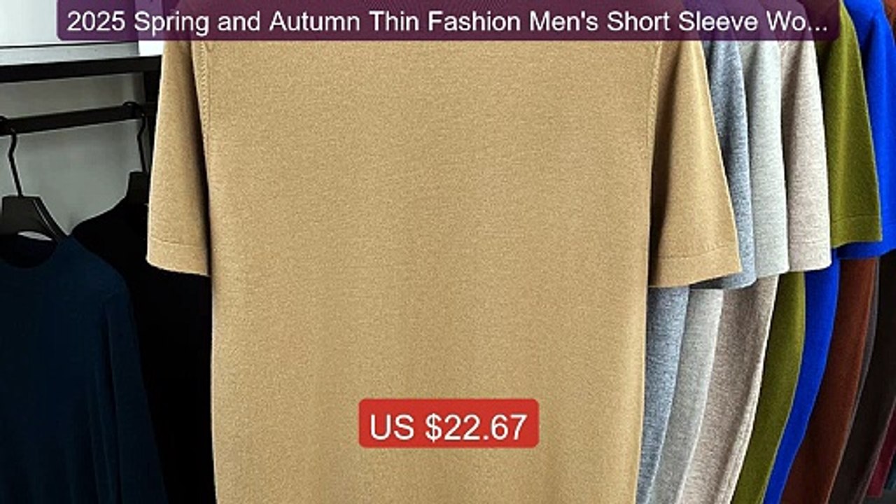 2025 Spring and Autumn Thin Fashion Men's Short Sleeve Woolen ... -- Best Buy 2026 | Great Quality!