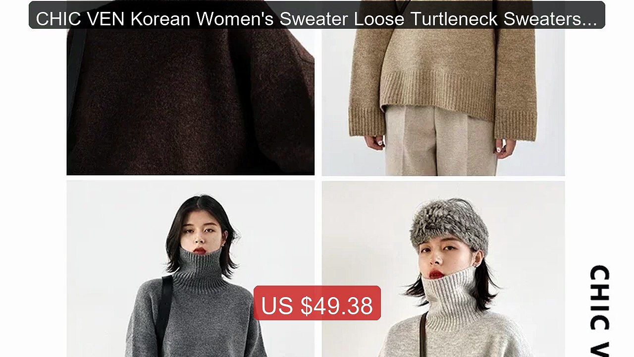CHIC VEN Korean Women's Sweater Loose Turtleneck Sweaters Warm... -- Best Buy 2026 | Great Quality!