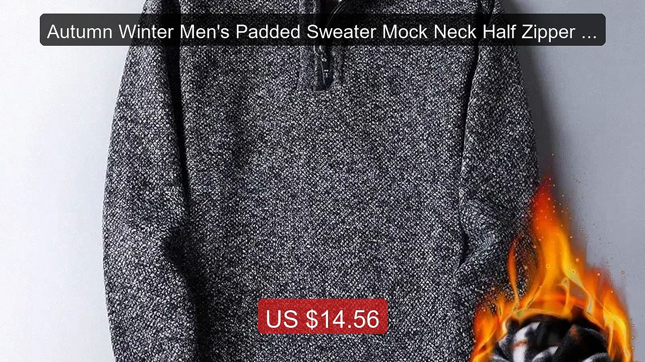 Autumn Winter Men's Padded Sweater Mock Neck Half Zipper Warm Thick... -- Top Rated 2026 | Buy Now!