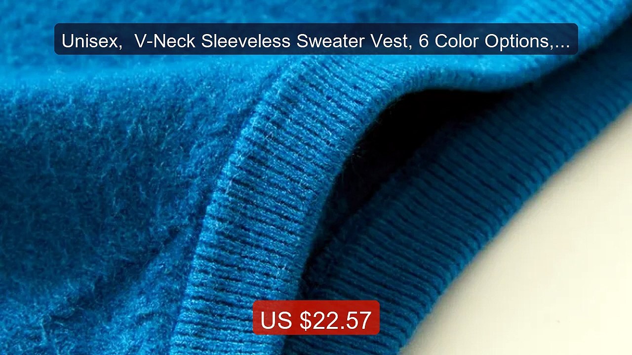 Unisex,  V-Neck Sleeveless Sweater Vest, 6 Color Options, Casu... -- Best Buy 2026 | Great Quality!