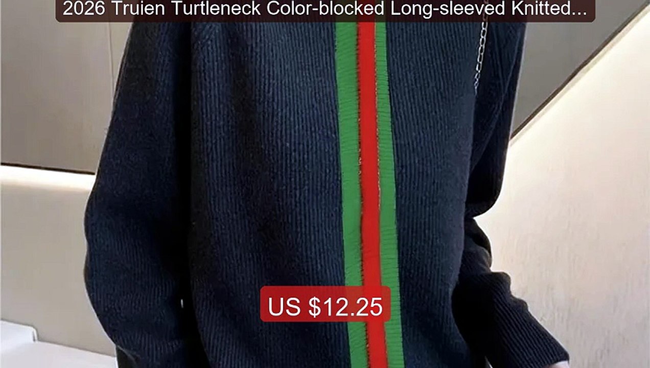 2026 Truien Turtleneck Color-blocked Long-sleeved Knitted Sweater W... -- Top Rated 2026 | Buy Now!