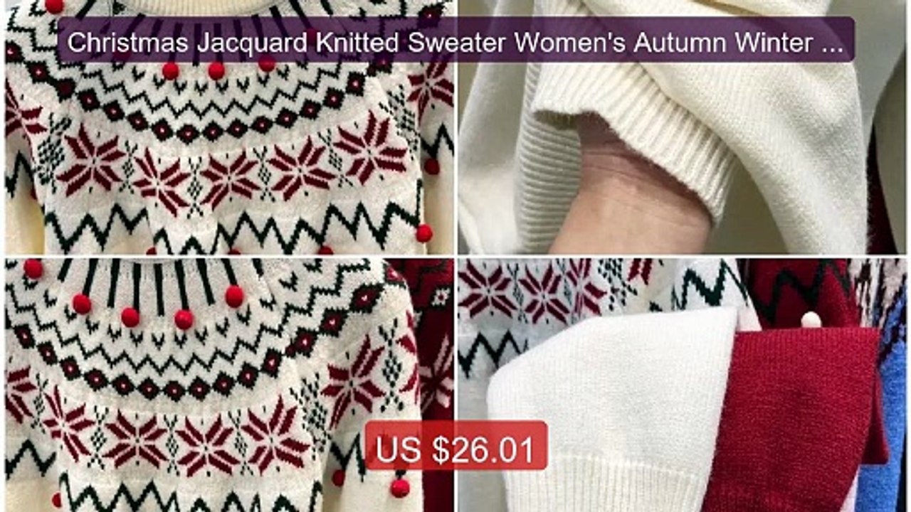 Christmas Jacquard Knitted Sweater Women's Autumn Winter Thickened ... -- Top Rated 2026 | Buy Now!