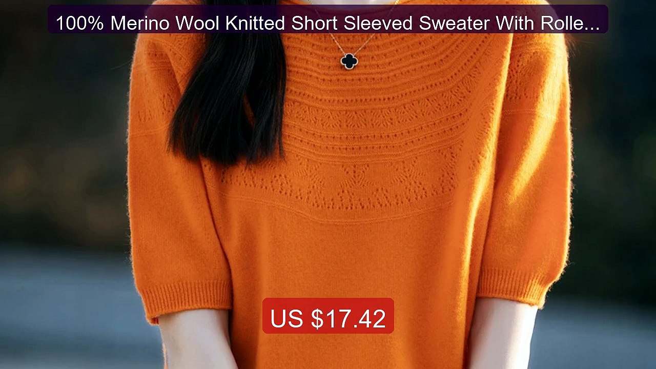 100% Merino Wool Knitted Short Sleeved Sweater With Rolled Ed... -- Amazing Value 2026 | Must Have!