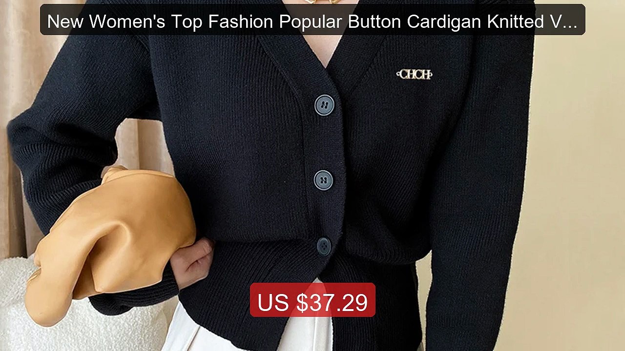 New Women's Top Fashion Popular Button Cardigan Knitted V-N... -- Top Pick 2026 | Unbeatable Price!