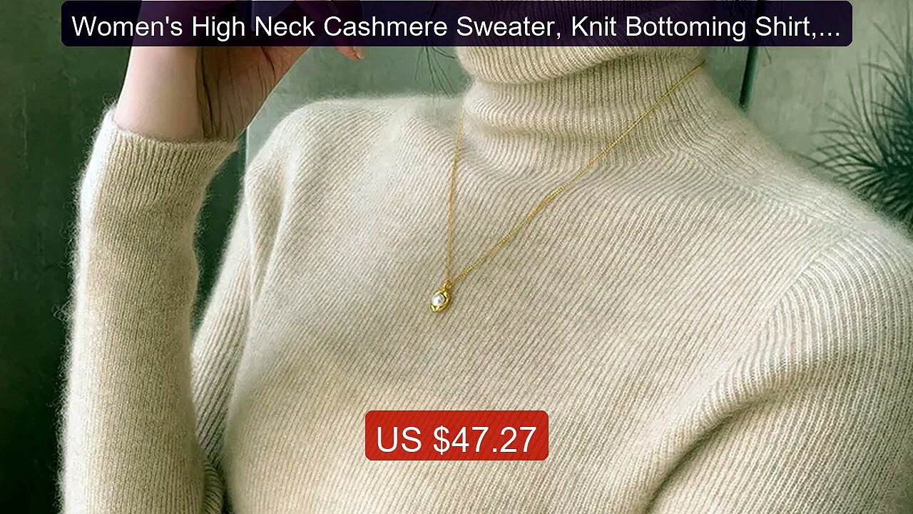 Women's High Neck Cashmere Sweater, Knit Bottoming Shirt, Slim Pull... -- Top Rated 2026 | Buy Now!