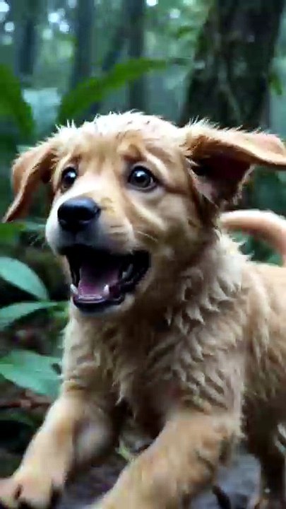 The wolf chasing puppy 😲#viral #cartoon #trading #puppy