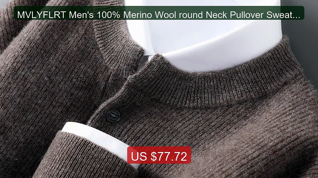 MVLYFLRT Men's 100% Merino Wool round Neck Pullover Sweater Ca... -- Best Buy 2026 | Great Quality!