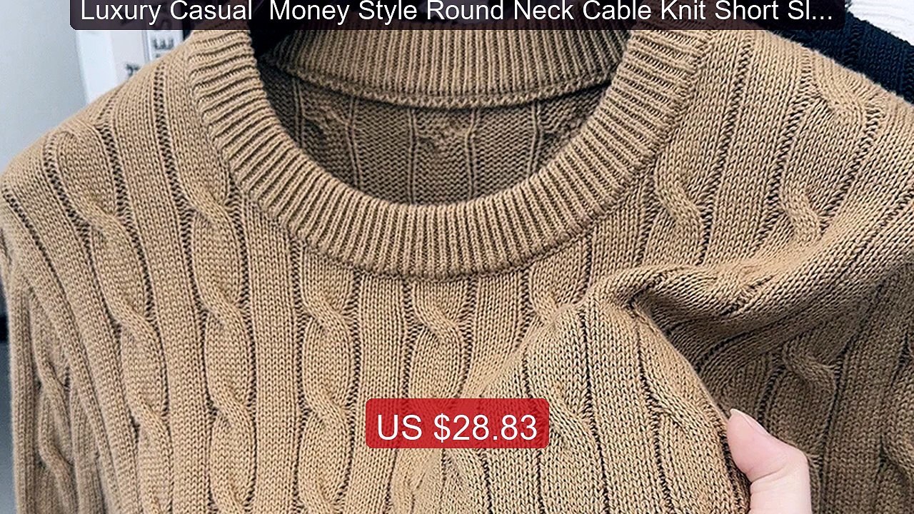 Luxury Casual  Money Style Round Neck Cable Knit Short Sleeve T-Sh... -- Best Deal 2026 | Shop Now!