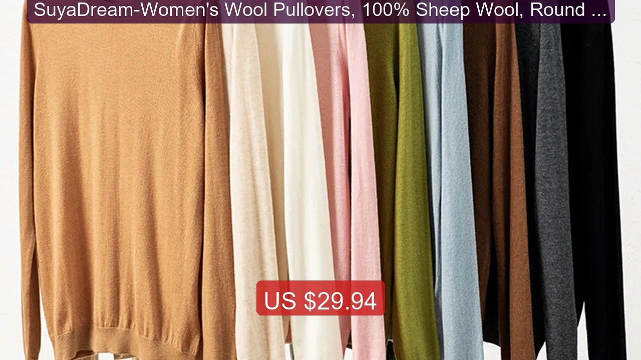 SuyaDream-Women's Wool Pullovers, 100% Sheep Wool, Round Collar, Fi... -- Top Rated 2026 | Buy Now!