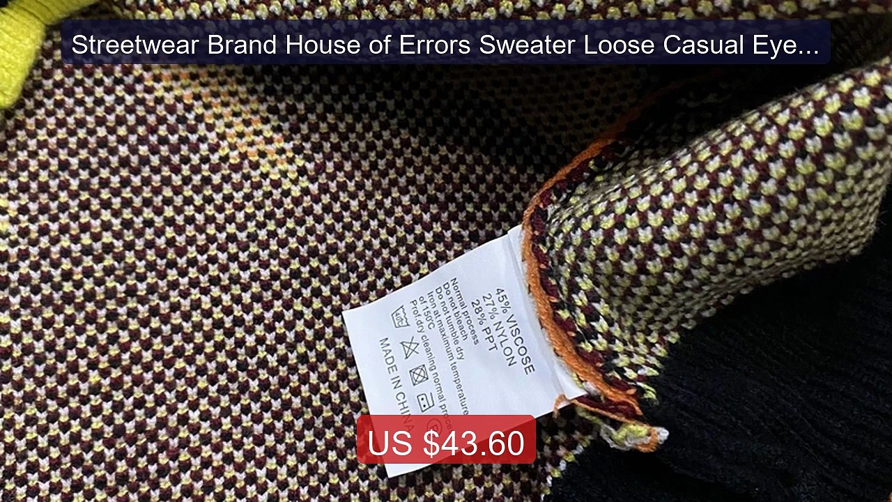 Streetwear Brand House of Errors Sweater Loose Casual Eye Jacquard ... -- Top Rated 2026 | Buy Now!
