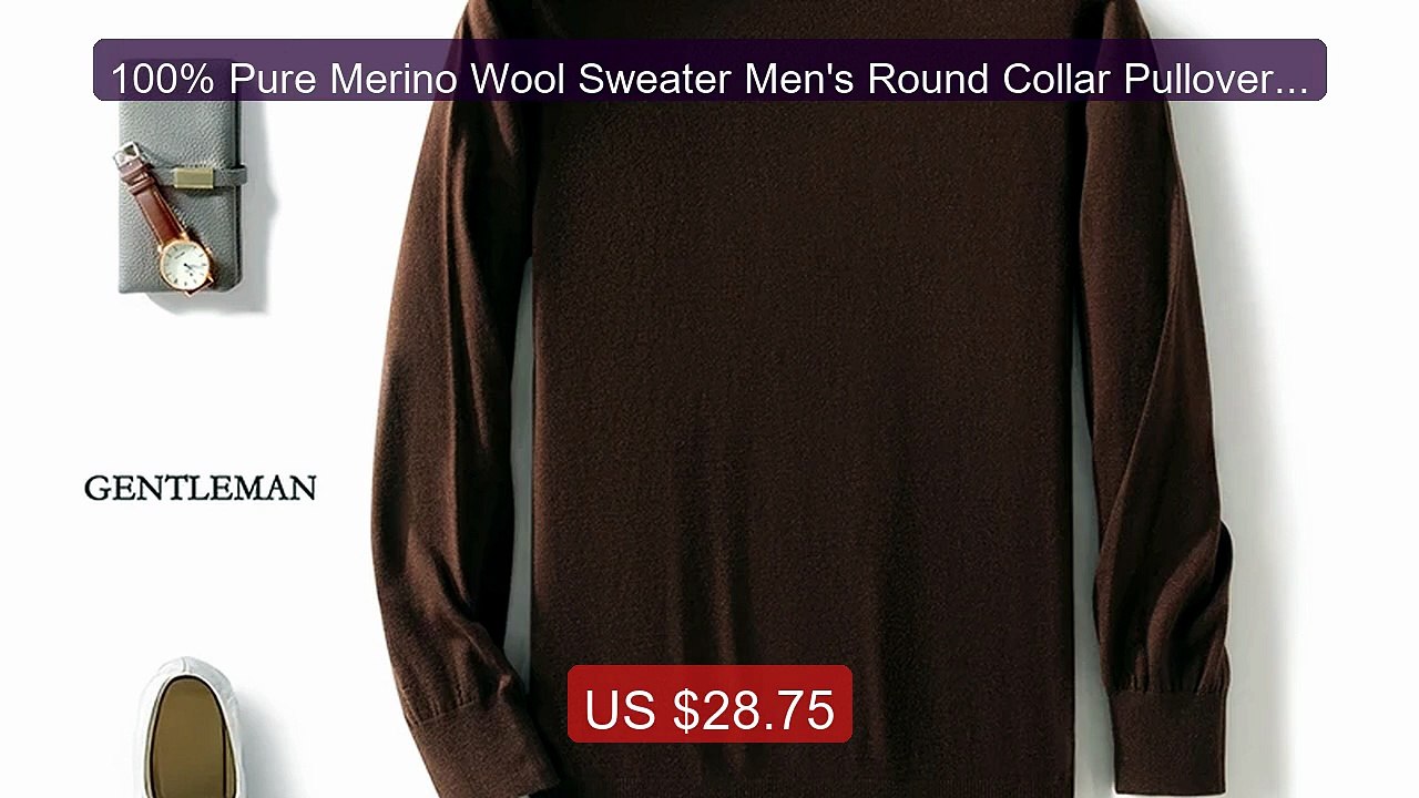 100% Pure Merino Wool Sweater Men's Round Collar Pullover Spr... -- Amazing Value 2026 | Must Have!