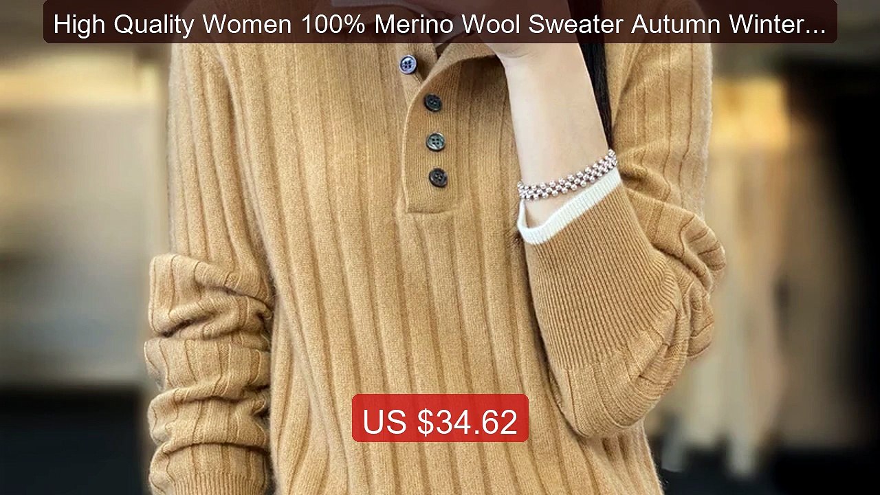 High Quality Women 100% Merino Wool Sweater Autumn Winter Casu... -- Best Buy 2026 | Great Quality!