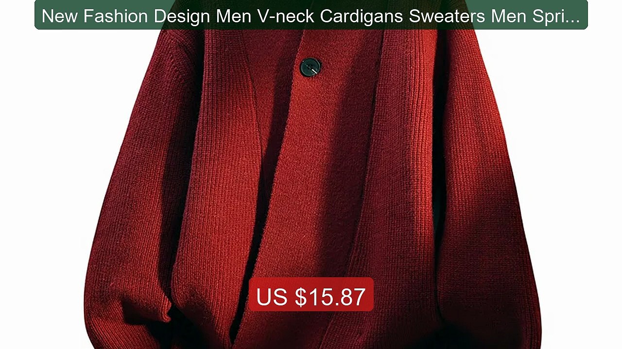 New Fashion Design Men V-neck Cardigans Sweater...