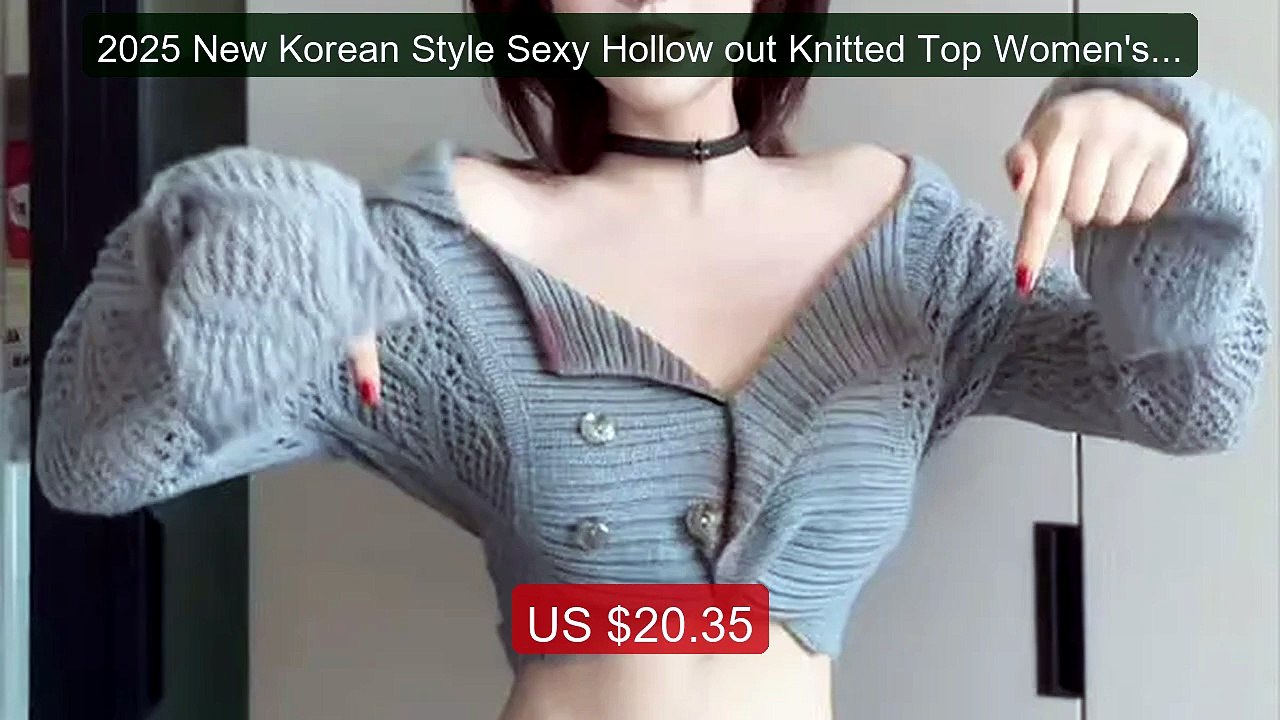 2025 New Korean Style Sexy Hollow out Knitted Top Women's Summ... -- Hot Deal 2026 | Limited Offer!