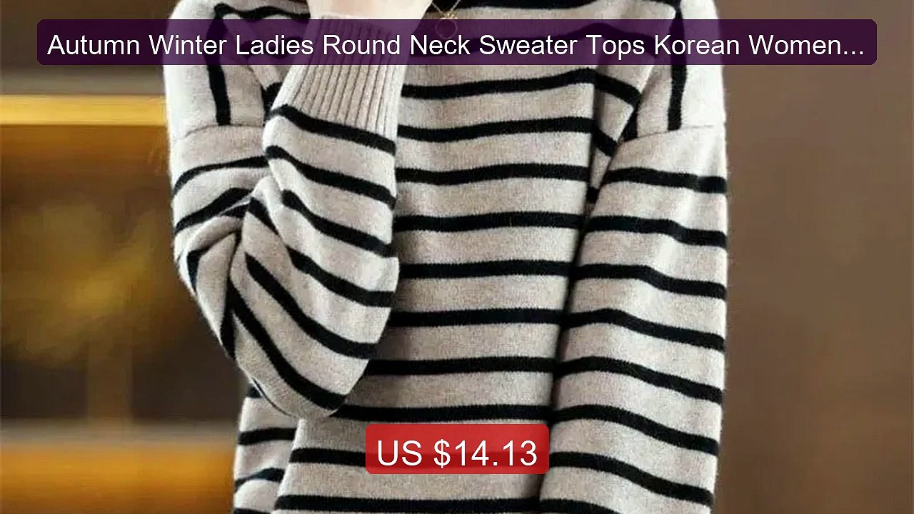 Autumn Winter Ladies Round Neck Sweater Tops Korean Women F... -- Top Pick 2026 | Unbeatable Price!