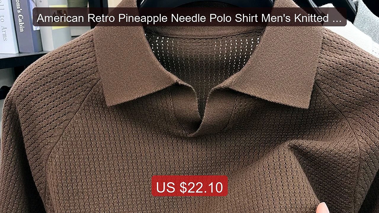 American Retro Pineapple Needle Polo Shirt Men's Knitted Seag... -- Amazing Value 2026 | Must Have!