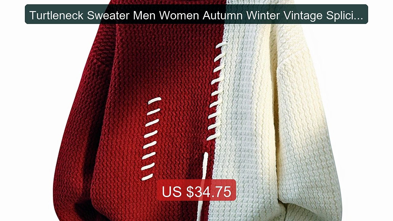 Turtleneck Sweater Men Women Autumn Winter Vintage Splicing Colors ... -- Top Rated 2026 | Buy Now!