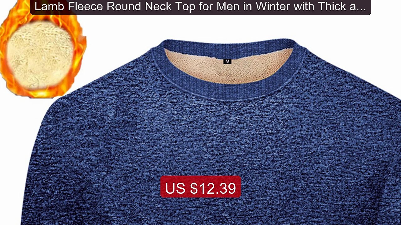 Lamb Fleece Round Neck Top for Men in Winter with Thick and W... -- Amazing Value 2026 | Must Have!