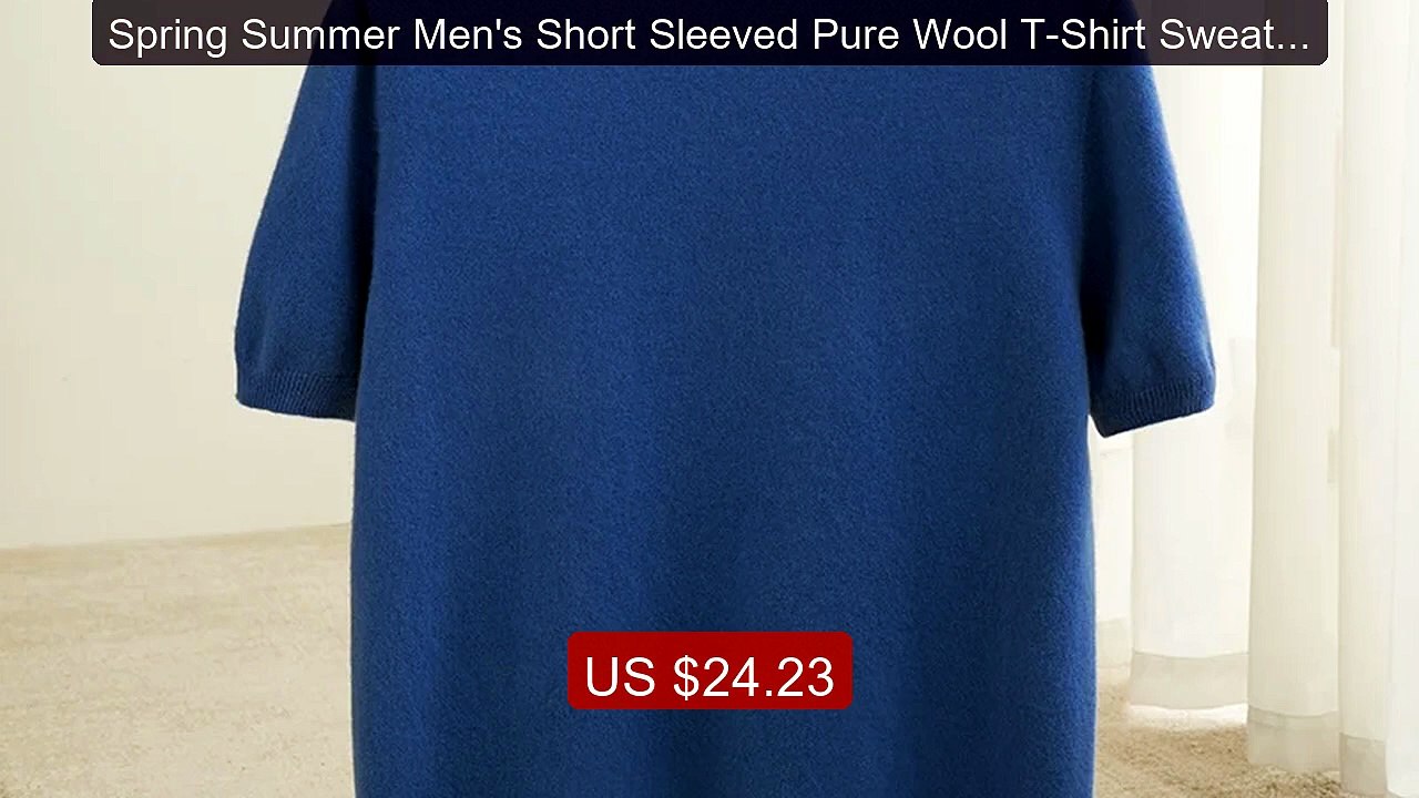 Spring Summer Men's Short Sleeved Pure Wool T-Shirt Sweater... -- Top Pick 2026 | Unbeatable Price!