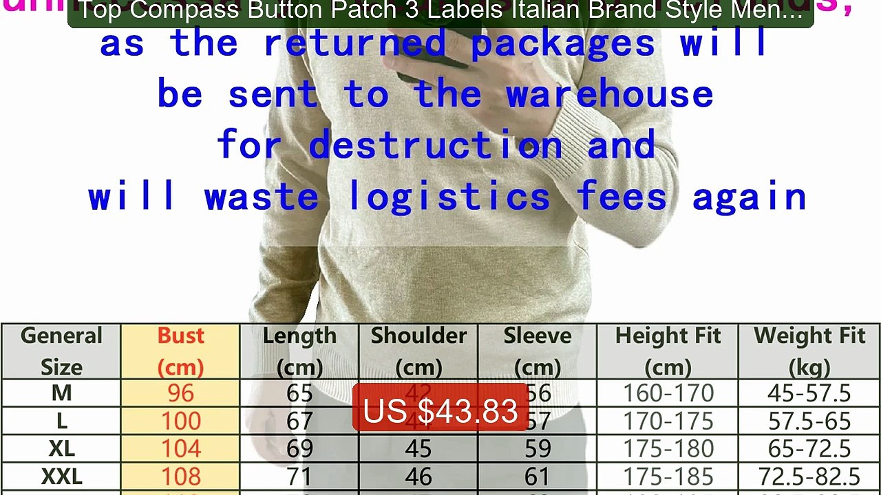 Top Compass Button Patch 3 Labels Italian Brand Style Men Knit... -- Best Buy 2026 | Great Quality!