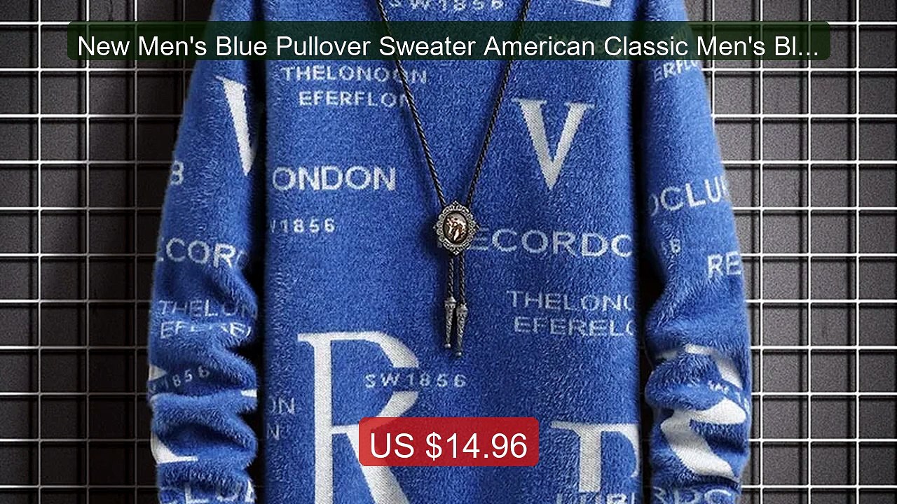 New Men's Blue Pullover Sweater American Classic Men's Blac... -- Top Pick 2026 | Unbeatable Price!