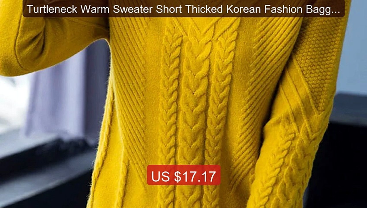 Turtleneck Warm Sweater Short Thicked Korean Fashion Baggy Knitted... -- Best Deal 2026 | Shop Now!