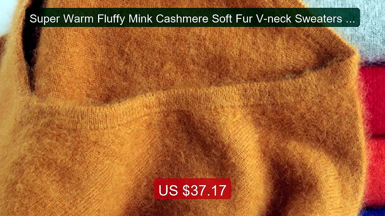 Super Warm Fluffy Mink Cashmere Soft Fur V-neck Sweaters and Pullov... -- Top Rated 2026 | Buy Now!