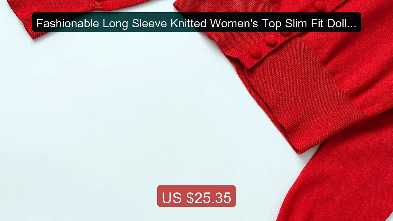 Fashionable Long Sleeve Knitted Women's Top Slim Fit Doll Coll... -- Hot Deal 2026 | Limited Offer!