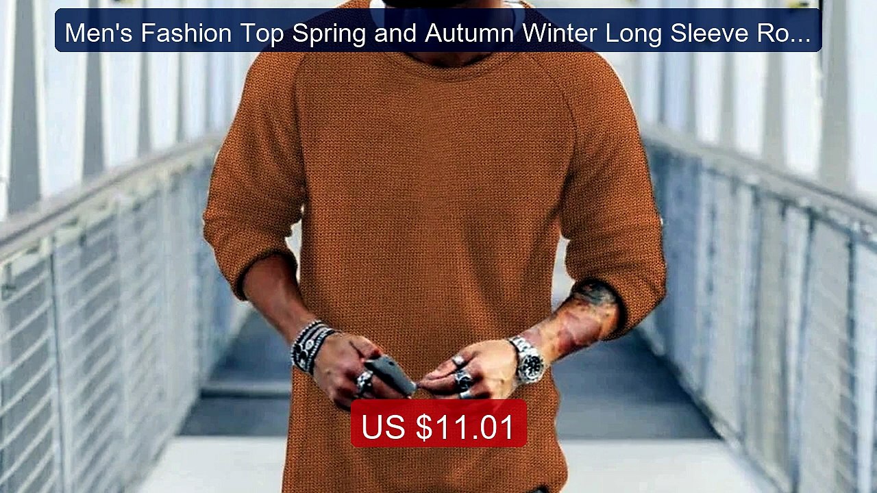 Men's Fashion Top Spring and Autumn Winter Long Sleeve Round Neck ... -- Best Deal 2026 | Shop Now!