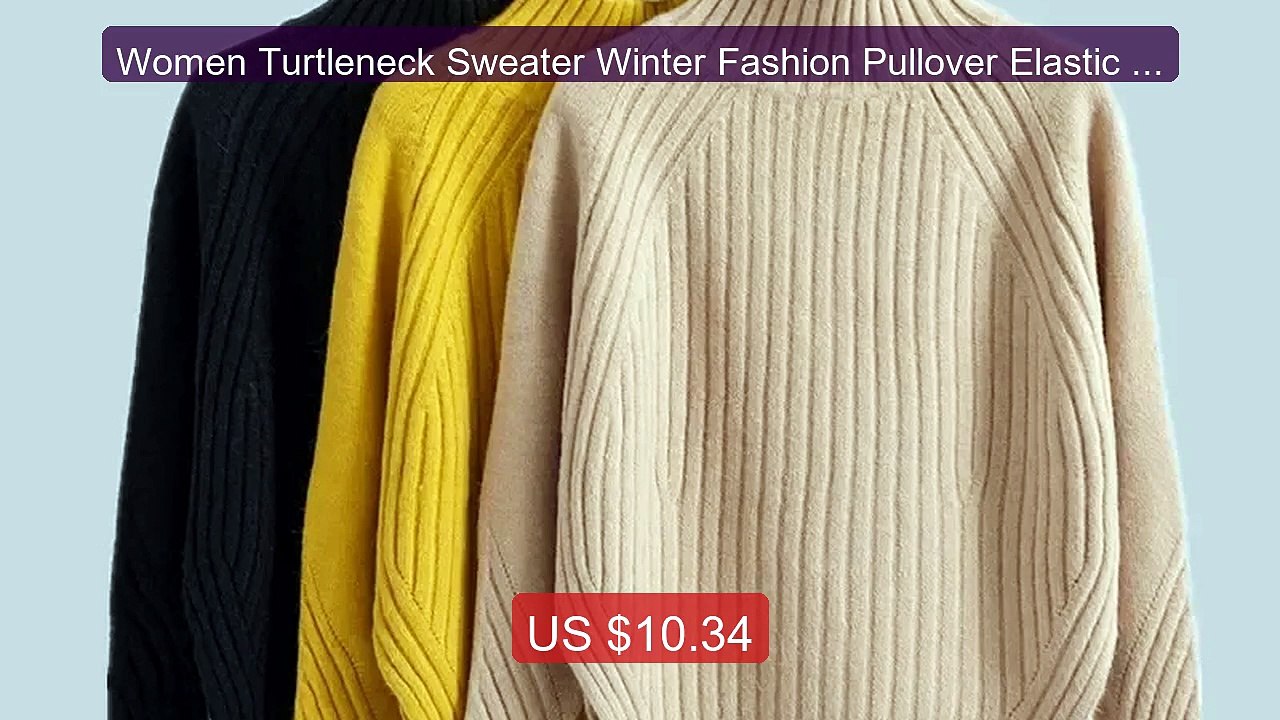 Women Turtleneck Sweater Winter Fashion Pullover Elastic Knit... -- Amazing Value 2026 | Must Have!