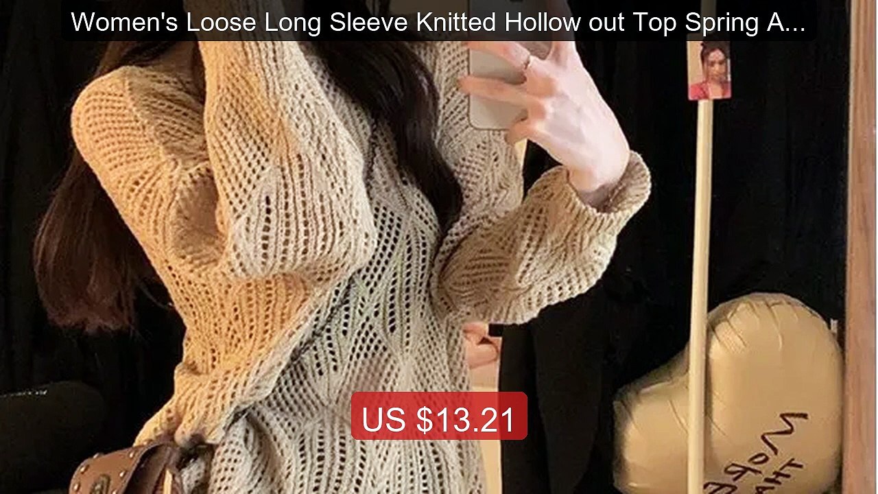 Women's Loose Long Sleeve Knitted Hollow out Top Spring Autum... -- Amazing Value 2026 | Must Have!