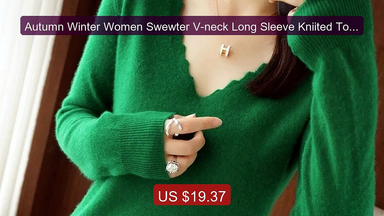 Autumn Winter Women Swewter V-neck Long Sleeve Kniited Tops Ca... -- Hot Deal 2026 | Limited Offer!