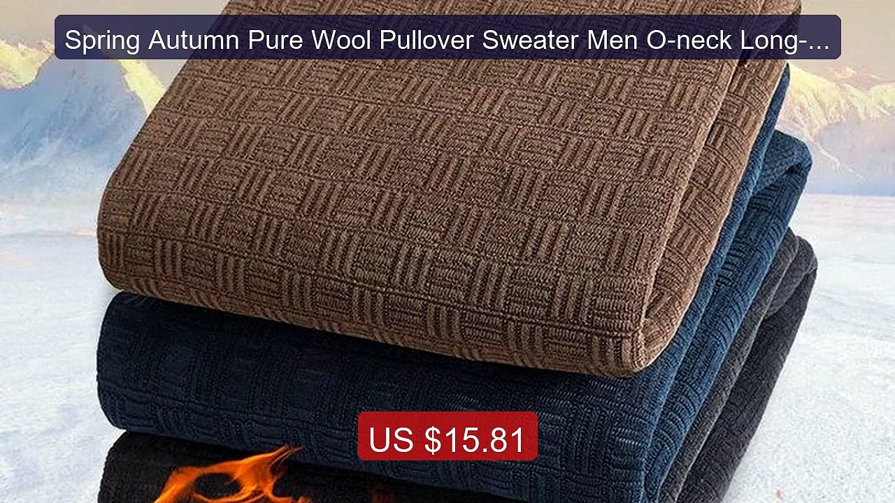 Spring Autumn Pure Wool Pullover Sweater Men O-neck Long-slee... -- Amazing Value 2026 | Must Have!