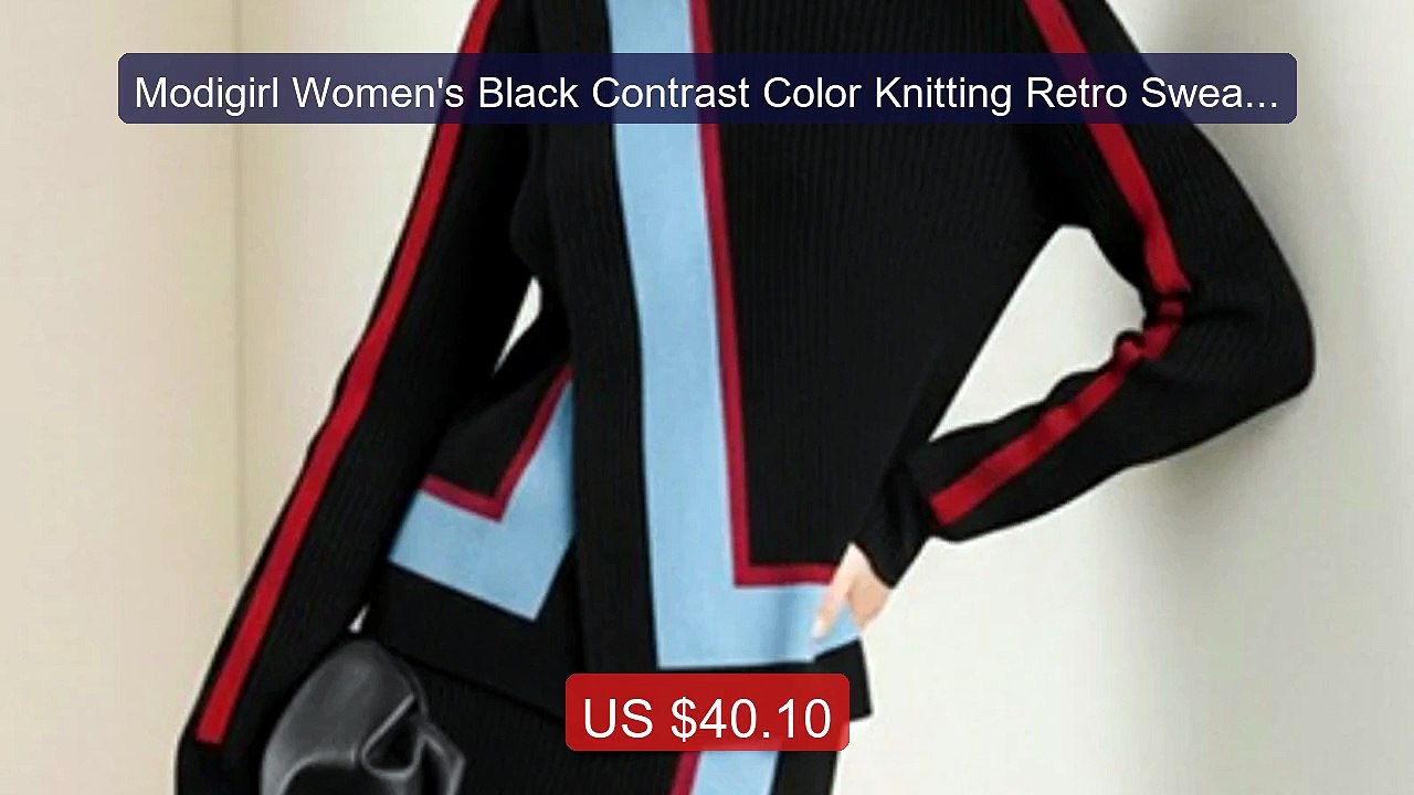 Modigirl Women's Black Contrast Color Knitting Retro Sweater 2026 A... -- Top Rated 2026 | Buy Now!