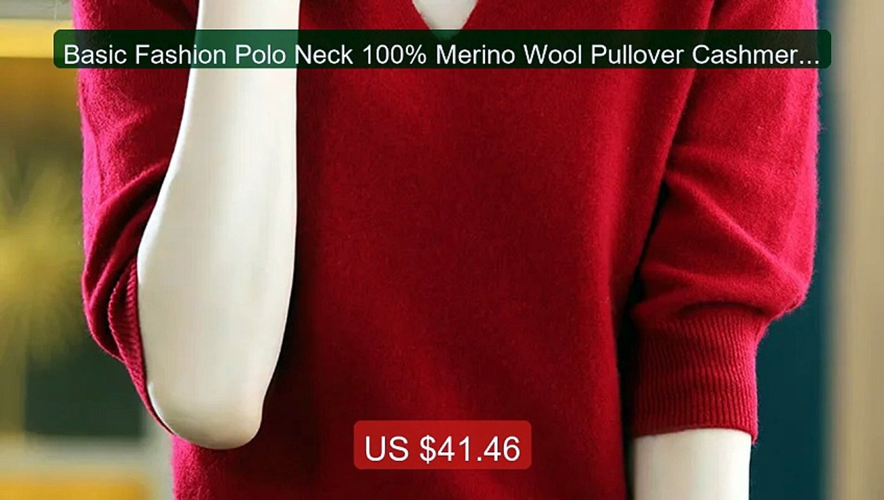 Basic Fashion Polo Neck 100% Merino Wool Pullover Cashmere ... -- Top Pick 2026 | Unbeatable Price!