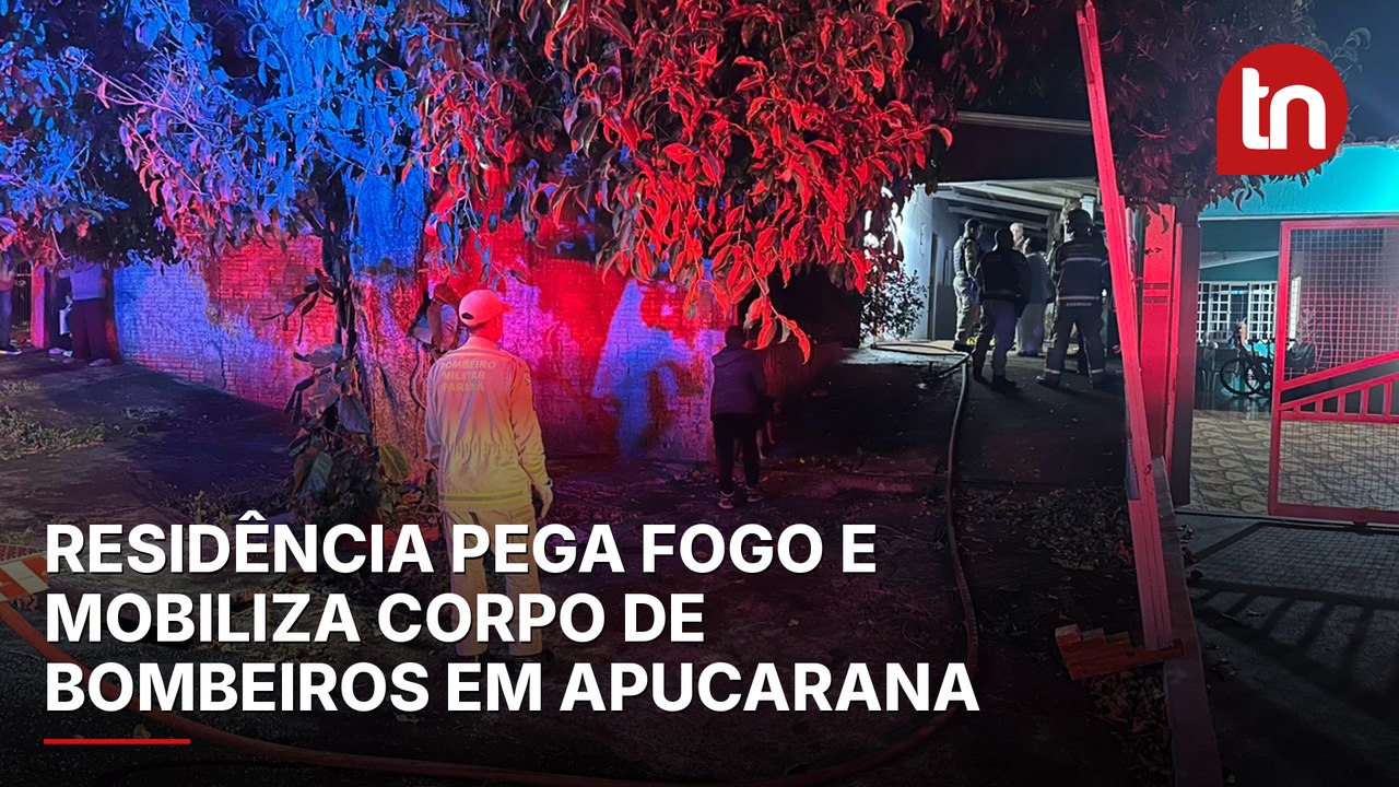 Residência pega fogo e mobiliza Corpo de Bombeiros em Apucarana