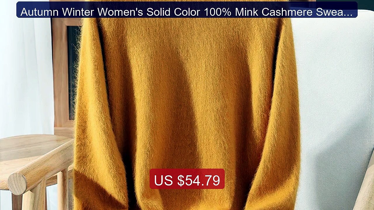 Autumn Winter Women's Solid Color 100% Mink Cashmere Sweater B... -- Hot Deal 2026 | Limited Offer!