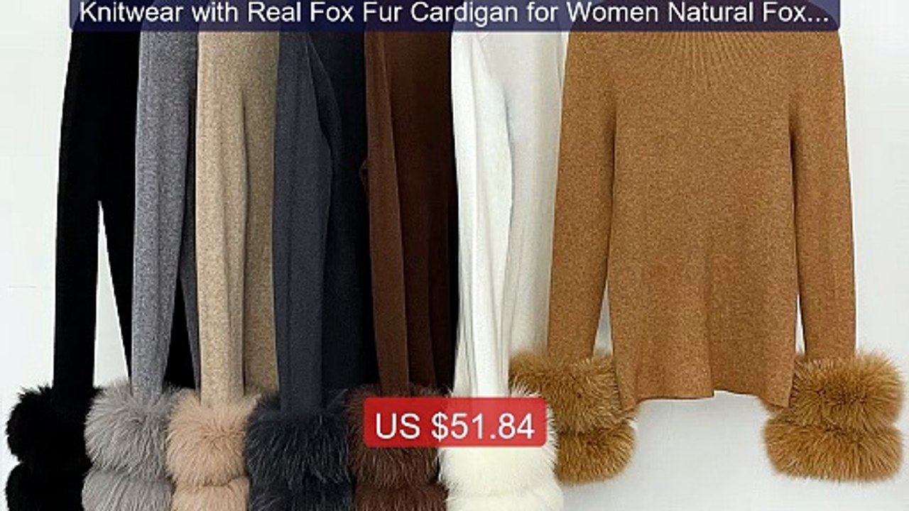Knitwear with Real Fox Fur Cardigan for Women Natural Fox Fur... -- Amazing Value 2026 | Must Have!