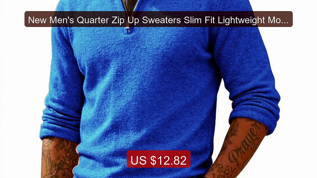 New Men's Quarter Zip Up Sweaters Slim Fit Lightweight Mock N... -- Amazing Value 2026 | Must Have!