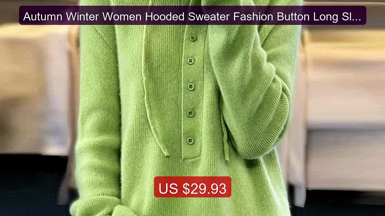 Autumn Winter Women Hooded Sweater Fashion Button Long Sleeve... -- Amazing Value 2026 | Must Have!