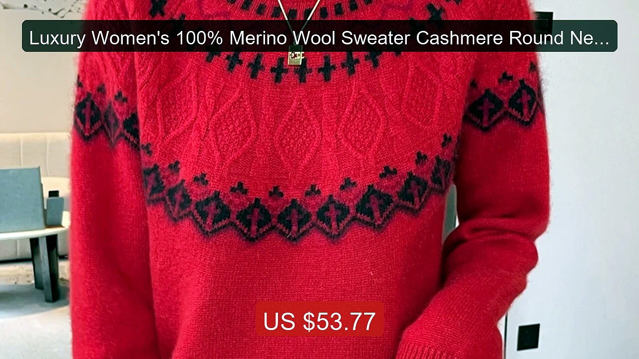 Luxury Women's 100% Merino Wool Sweater Cashmere Round Neck Thick K... -- Top Rated 2026 | Buy Now!