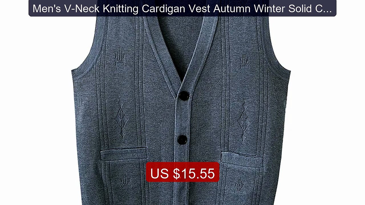 Men's V-Neck Knitting Cardigan Vest Autumn Winter Solid Color ... -- Best Buy 2026 | Great Quality!