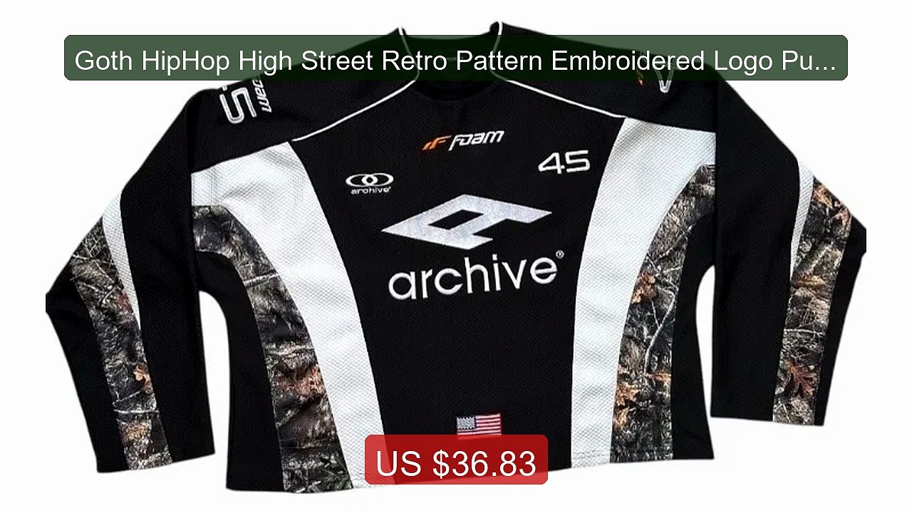 Goth HipHop High Street Retro Pattern Embroidered Logo Punk C... -- Amazing Value 2026 | Must Have!