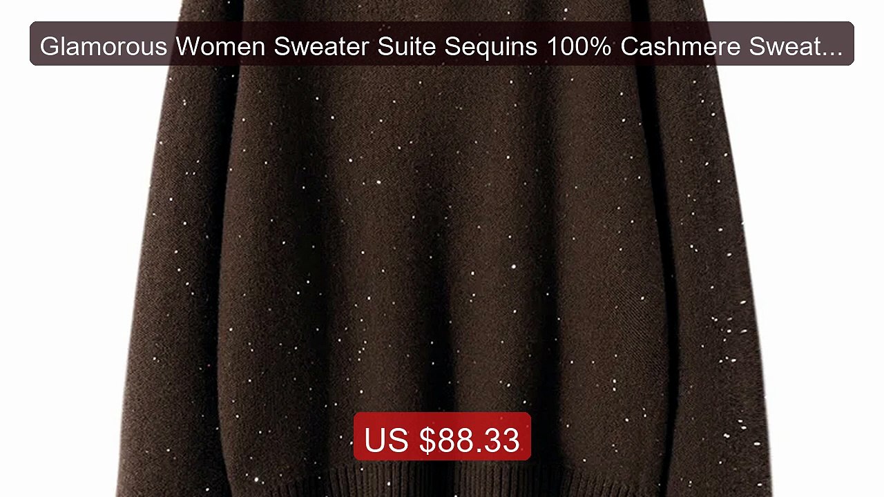 Glamorous Women Sweater Suite Sequins 100% Cashmere Sweater Pullov... -- Best Deal 2026 | Shop Now!