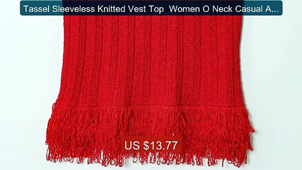 Tassel Sleeveless Knitted Vest Top  Women O Neck Casual Autumn... -- Hot Deal 2026 | Limited Offer!