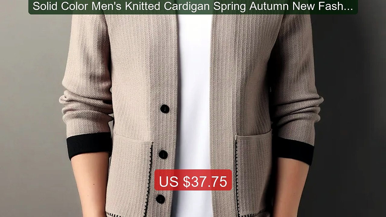 Solid Color Men's Knitted Cardigan Spring Autumn New Fashion C... -- Hot Deal 2026 | Limited Offer!
